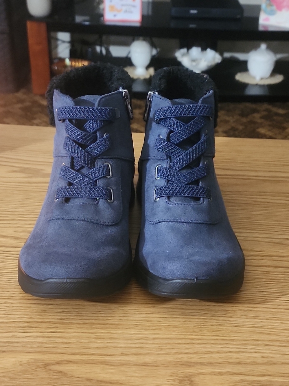 Bzees Blue Fabric Upper Shoe - Size US 8M
